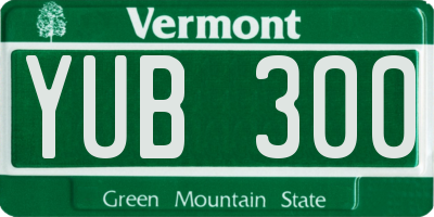 VT license plate YUB300
