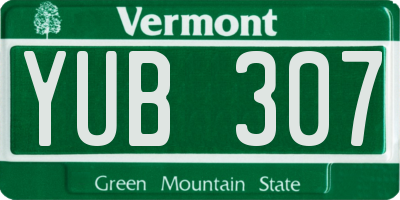 VT license plate YUB307
