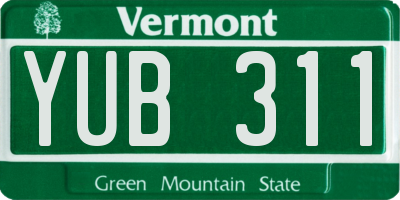 VT license plate YUB311