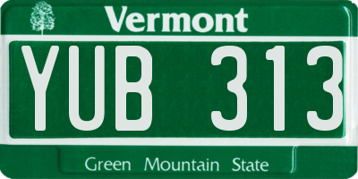 VT license plate YUB313