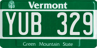 VT license plate YUB329