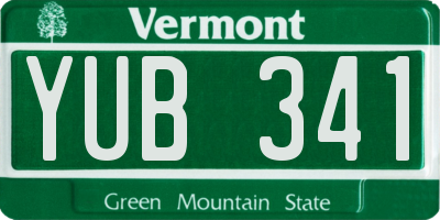VT license plate YUB341