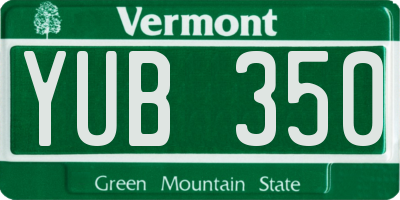 VT license plate YUB350