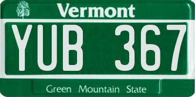 VT license plate YUB367