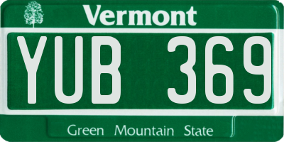 VT license plate YUB369