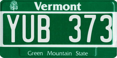 VT license plate YUB373