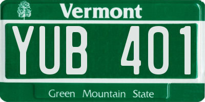 VT license plate YUB401