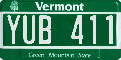VT license plate YUB411
