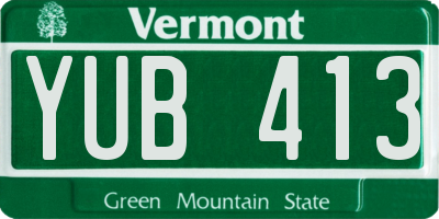 VT license plate YUB413