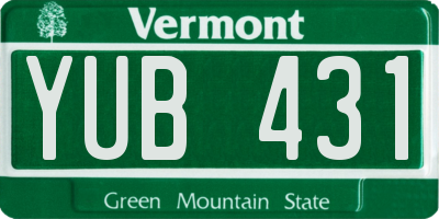 VT license plate YUB431