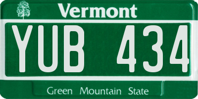VT license plate YUB434