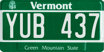 VT license plate YUB437