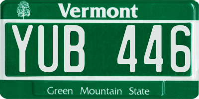 VT license plate YUB446