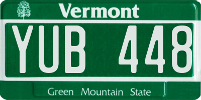 VT license plate YUB448