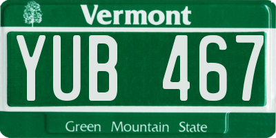VT license plate YUB467