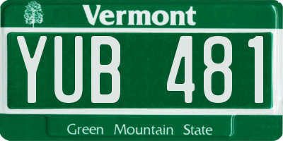 VT license plate YUB481