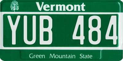 VT license plate YUB484