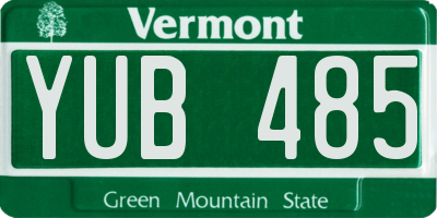 VT license plate YUB485