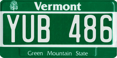 VT license plate YUB486