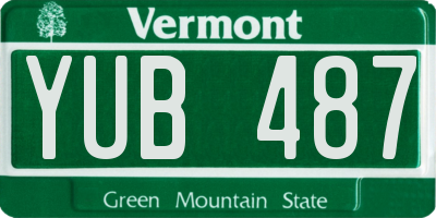 VT license plate YUB487
