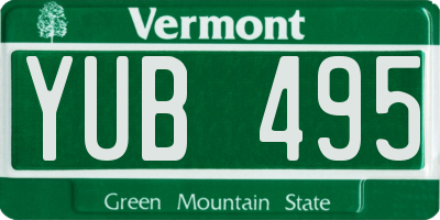 VT license plate YUB495