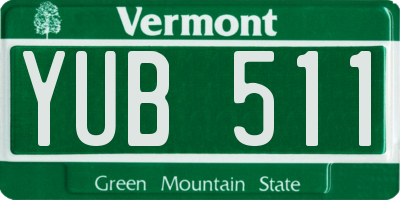 VT license plate YUB511