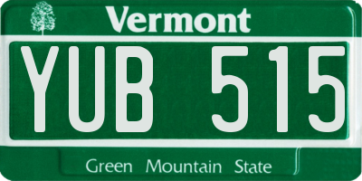 VT license plate YUB515