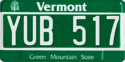 VT license plate YUB517