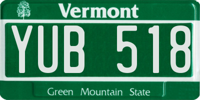 VT license plate YUB518