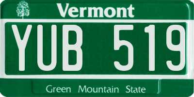 VT license plate YUB519