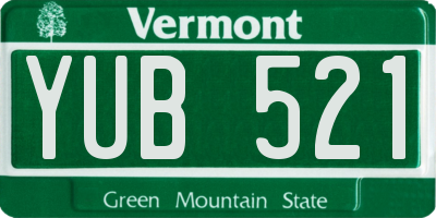 VT license plate YUB521