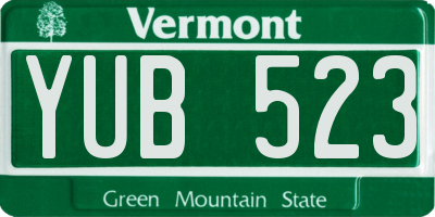 VT license plate YUB523