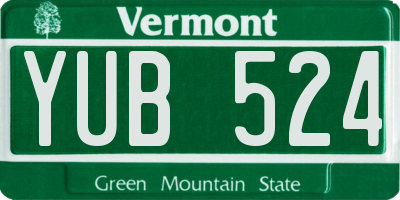 VT license plate YUB524