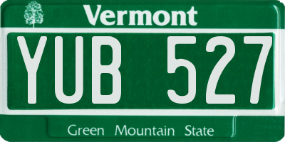 VT license plate YUB527