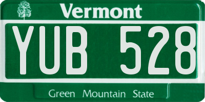 VT license plate YUB528