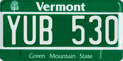 VT license plate YUB530