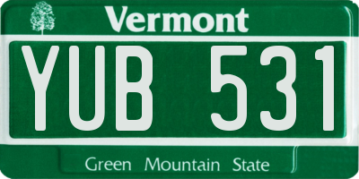 VT license plate YUB531