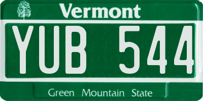 VT license plate YUB544