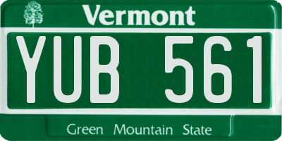 VT license plate YUB561