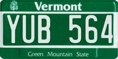 VT license plate YUB564