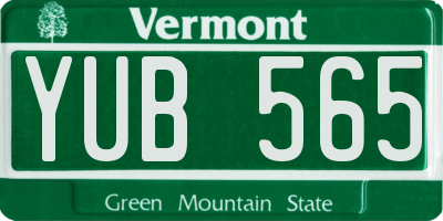 VT license plate YUB565