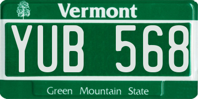 VT license plate YUB568
