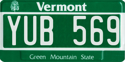 VT license plate YUB569
