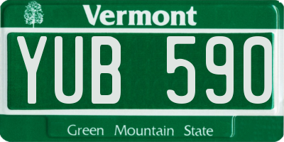 VT license plate YUB590