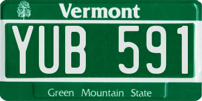 VT license plate YUB591