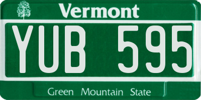 VT license plate YUB595