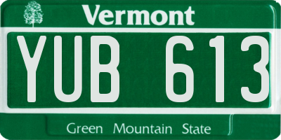 VT license plate YUB613