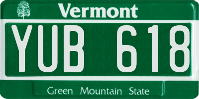 VT license plate YUB618