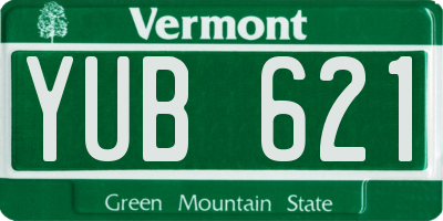 VT license plate YUB621