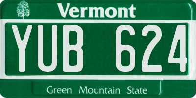 VT license plate YUB624